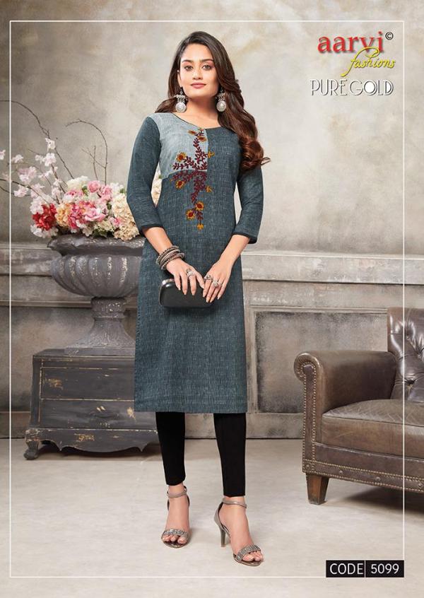 Aarvi Pure Gold Vol 5 Fancy Rayon Printed Kurti 